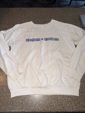 Vintage Pepsi White Crewneck Sweatshirt with Retro Logo Strip